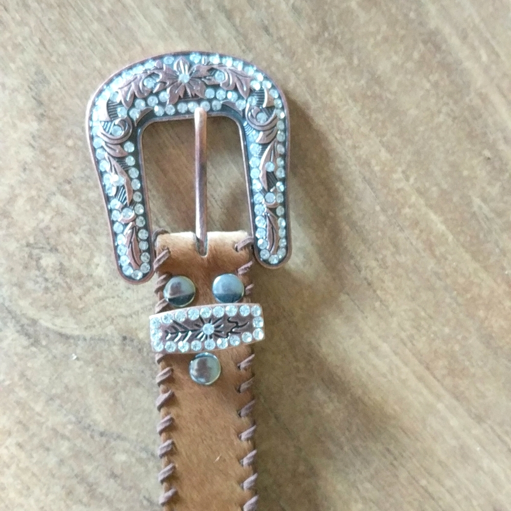 Hair on hide Western Show Buckle